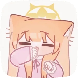 😛 ragazza gatto, anime, kawaii, chibi, carino, cartone animato telegram sticker