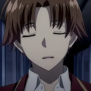 😐 Ayanokoji Kiyotaka Classroom of the Elite Anime, Schüler, Rote Uniform, Schule, Ernst telegram sticker