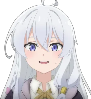 😓 Anime, Mädchen, weißes Haar, süß, Cartoon telegram sticker