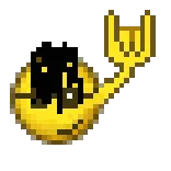 🤟 rock on, hand gesture, cool, metal, yellow, glasses telegram sticker