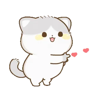 ❤️ кот, милый, животное, каваи, любовь, сердечки whatsapp sticker