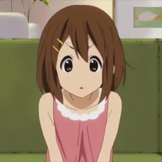 😨 Yui Hirasawa K-On! Anime, K-On, Yui Hirasawa, Fofo, Desenho animado telegram sticker