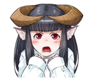 😦 Anime, Dämon, Mädchen, Hörner, Kawaii, Süß telegram sticker