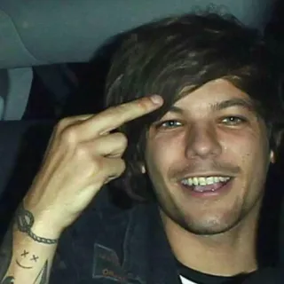 🖕 Louis Tomlinson Louis Tomlinson, One Direction, dedo do meio, gesto ofensivo, cantor, celebridade telegram sticker