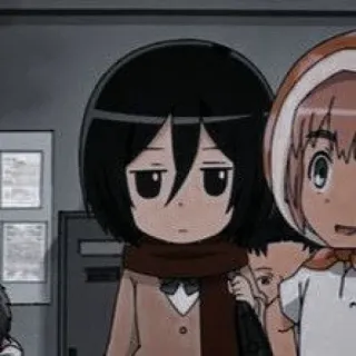 🧣 Mikasa Ackerman Attack on Titan 动漫, Q版, 可爱, 漫画, 卡通, 进击的巨人 telegram sticker