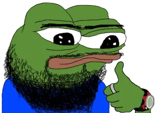 👍 Pepe the Frog Pepe, frog, meme, internet meme, thumbs up telegram sticker