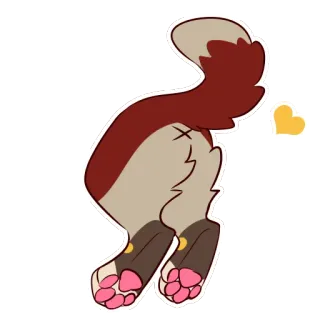 🍑 animal, peludo, pata, lindo, cola, pegatina telegram sticker