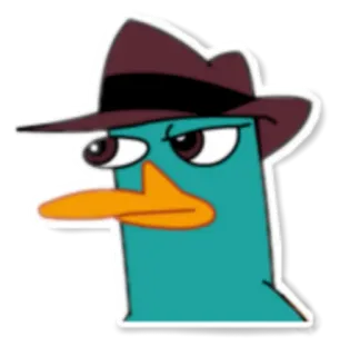 🤨 Perry the Platypus Phineas and Ferb platypus, agent, secret agent, cartoon, disney, animal whatsapp sticker