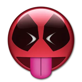 😝 Deadpool deadpool, marvel, emoji, red, tongue telegram sticker