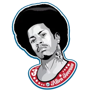 🤔 Allen Iverson Allen Iverson, Pallacanestro, Atleta, NBA, Philadelphia 76ers telegram sticker