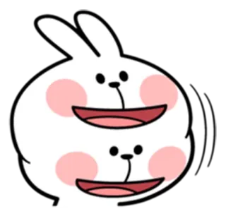 😄 konijn, schattig, dier, cartoon, personage, wit, konijntje telegram sticker