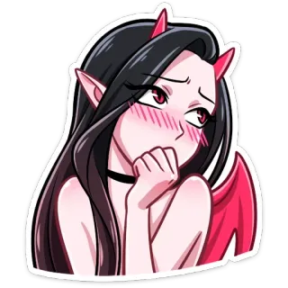 🤭 Anime, Ác quỷ, Cô gái, Dễ thương, Elf, Phim hoạt hình whatsapp sticker