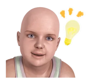 💡 child, lightbulb, thinking, idea, youth, pediatric whatsapp sticker
