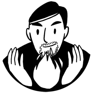 🔥 uomo, fuoco, magia, mago, barba, illustrazione telegram sticker