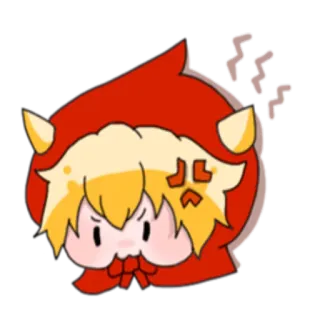 😡 Dessin animé, Colérique, Chibi, Chaperon rouge, Diable, Mignon, Kawaii telegram sticker