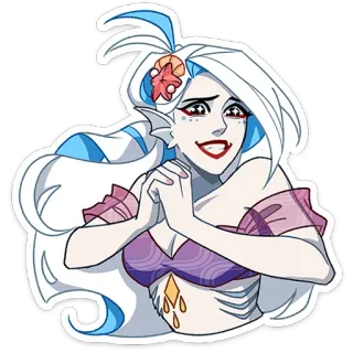 ☺️ mermaid, fantasy, cartoon, character, sea creature whatsapp sticker