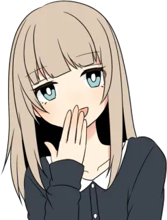 😏 Anime, Mädchen, Manga, Süß, Verlegen, Kawaii whatsapp sticker