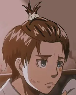 🥰 Eren Yeager Attack on Titan anime, shonen, manga, character telegram sticker