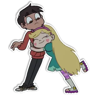 🥕 Star Butterfly Star vs. the Forces of Evil การ์ตูน, มิตรภาพ, กอด, สตาร์ ปะทะ กองกำลังปีศาจ, สตาร์ บัตเตอร์ฟลาย telegram sticker