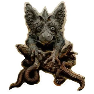 😟 gargoyle, reptiles, monster, creature, sculpture, animal telegram sticker