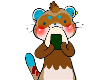 🍙 cartoon, animal, otter, kawaii, cute, food, onigiri telegram sticker