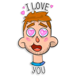 💕 I LOVE YOU 사랑, 하트, 만화, 표정, 귀여운, 행복한 telegram sticker