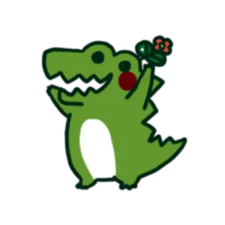 😁 cá sấu, hoạt hình, động vật, dễ thương, cá sấu mõm ngắn telegram sticker