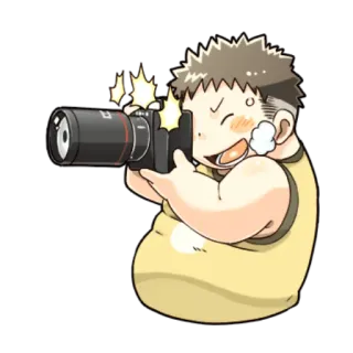 😀 cartoon, photography, camera, photographer, sweaty telegram sticker