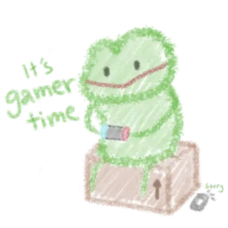 🕹 The Sorcerers Forge feiticeiro, fofo, verde, fofo, caixa, videogame telegram sticker