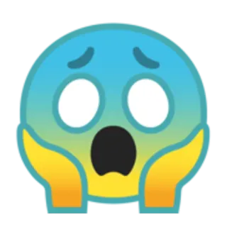 😱 anxious, worried, emoji, shocked, scared, nervous telegram sticker