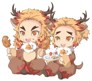 ✨ Chibi, Hirsch, Niedlich, Tier, Festlich, Essen whatsapp sticker