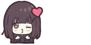 😘 Аниме, Каваи, Милый, Сердце, Поцелуй telegram sticker