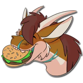 🍔 naga, furry, burger, makan, kartun telegram sticker