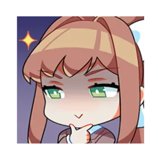 🤔 Monika Doki Doki Literature Club! anime, manga, video game, character, monika, doki doki literature club telegram sticker