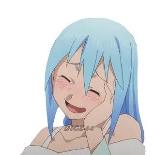 😊 Aqua Konosuba DIGE44 Anime, Fofo, Konosuba, Aqua, Sorriso, Kawaii telegram sticker