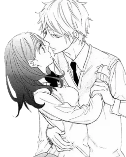 ❤ Anime, Romance, Coppia, Uniforme scolastica, Manga telegram sticker