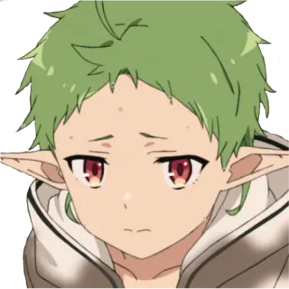 😒 Anime, Elf, Con trai, Tóc xanh, Dễ thương, Nhãn dán telegram sticker
