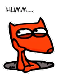 🤔 HUMM... dessin animé, renard, animal, réflexion, hum telegram sticker