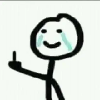 🖕 막대기 인간, 가운데 손가락, 울음, 불쾌한 telegram sticker
