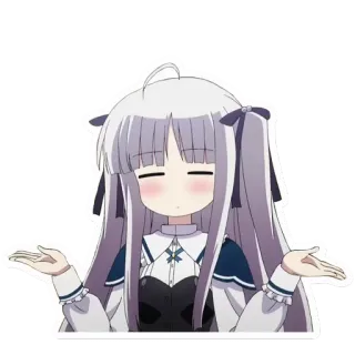 🤗 dziewczyna anime, słodki, wzruszenie ramionami, obojętny, manga, anime telegram sticker