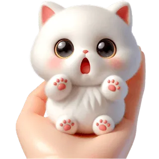 😱 carino, gatto, gattino, animale, animale domestico, kawaii, chibi telegram sticker