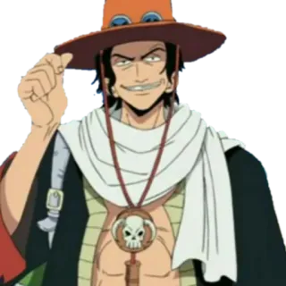 😏 Portgas D. Ace One Piece アニメ, ワンピース, エース, 海賊 telegram sticker