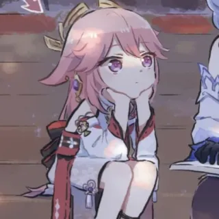 🎭 Yae Miko Genshin Impact Anime, Jogo, Genshin Impact, Yae Miko, Personagem, Ilustração telegram sticker