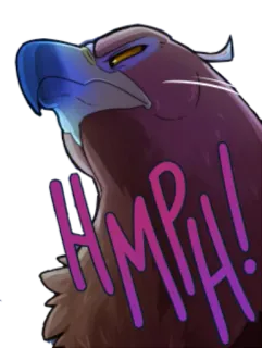 😡 HMPH! águia, pássaro, descontente, animal, desenho animado whatsapp sticker
