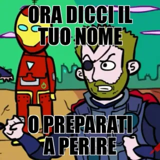 😑 Iron Man, Thor ORA DICCI IL TUO NOME O PREPARATI A PERIRE Iron Man, Thor, Avengers, Marvel, cartone animato, supereroe telegram sticker