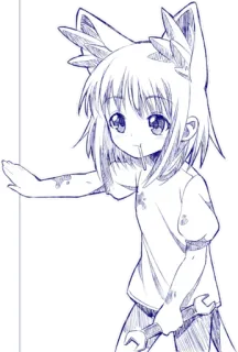 🔧 Anime, Gadis rubah, Kunci inggris, Kartun, Karakter, Lucu, Gambar telegram sticker