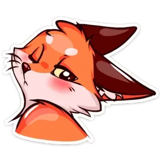 😉 rubah, binatang, imut, stiker, kartun, kawaii telegram sticker