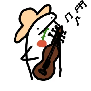 🎸 florkofcows, strichmännchen, gitarre, musik, country, cowboy, rose telegram sticker