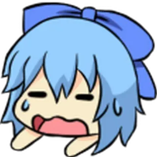 🥲 Animé, Dessin animé, Chibi, Kawaii, Mignon, Sueur, Pleurs whatsapp sticker