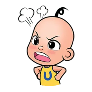 😡 cartoon, angry, annoyed, upset, emotion, character, expression, baby whatsapp sticker